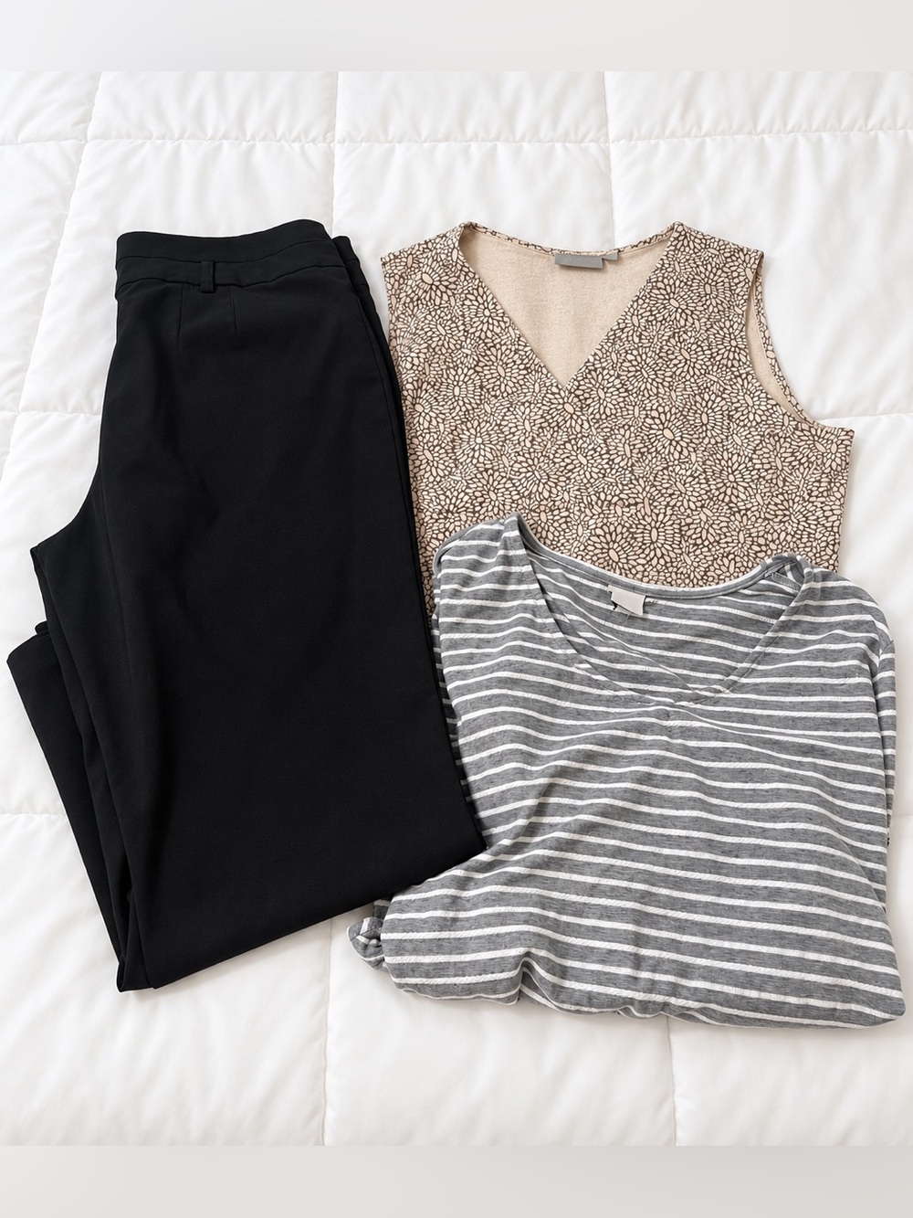 Lane Bryant 16 Petite Black Pants + 2 XL Tops Bundle Croft & Barrow A New Day